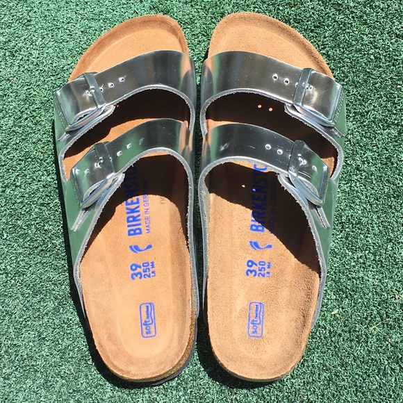 NWT Birkenstock Arizona Sandal Leather Silver 39 - Picture 8 of 8